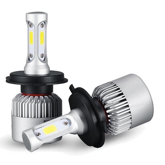 Set 2 Leduri H4 Hi-low Cob Canbus Pentru Far Auto Putere 72W, Luminozitate 8000 Lm, 12V - 24V 281371